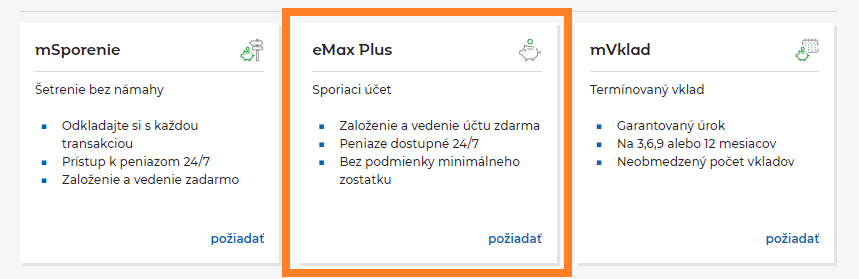 Založenie eMax Plus - krok 2